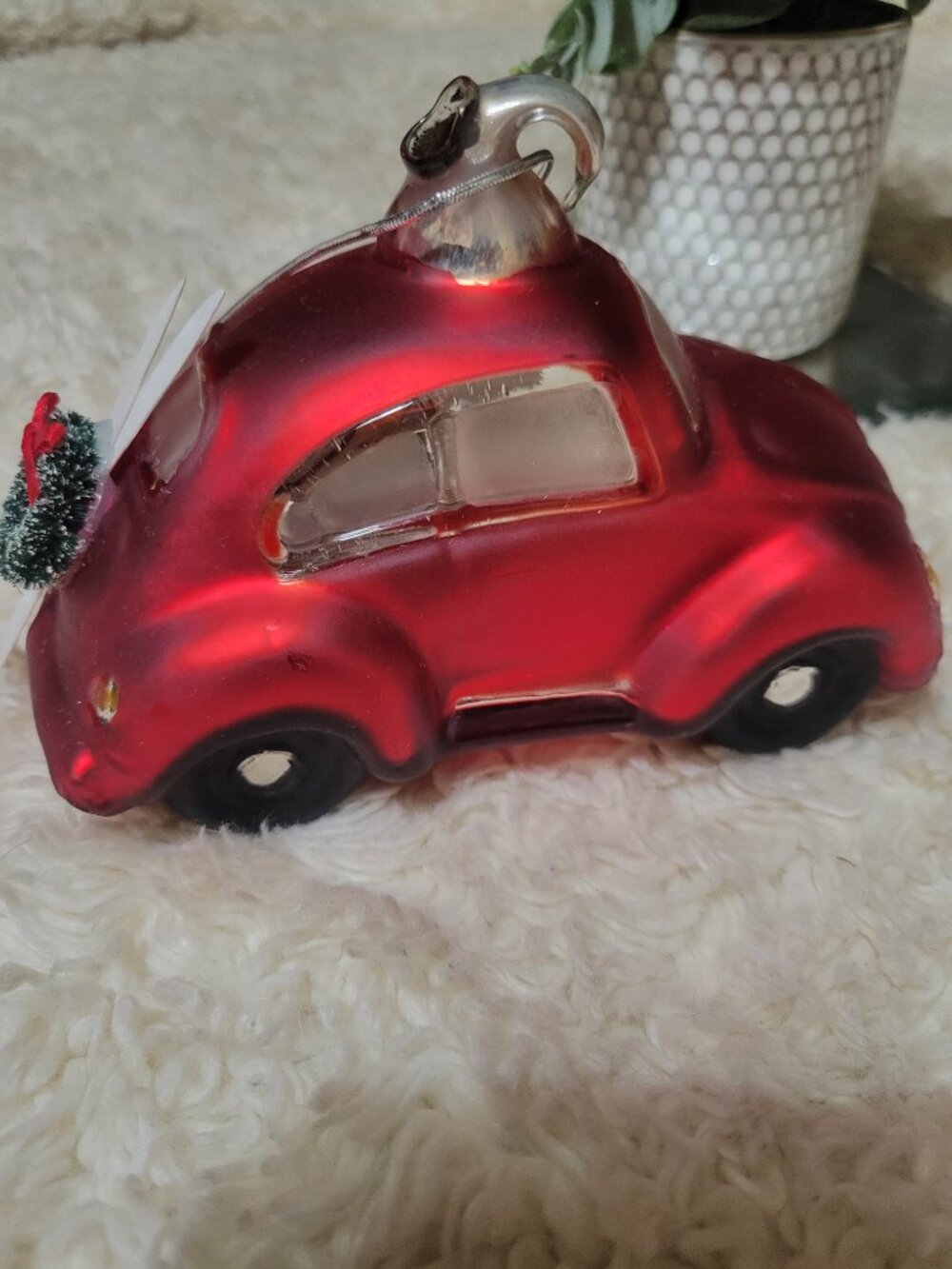 Department 56 Volkswagen Beetle Oversized Mercury Glass Ornament  6" X 5" - Picture 2 of 14